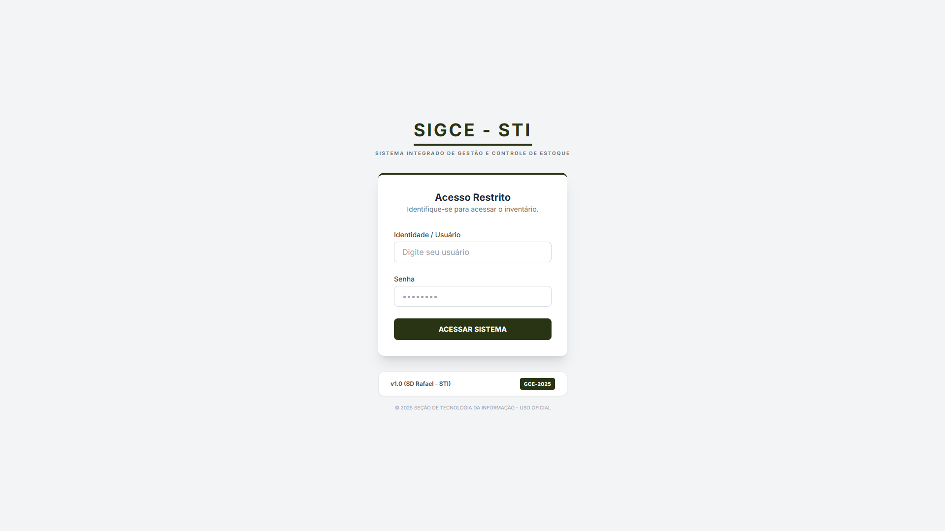 SIGCE - Gestão de STI